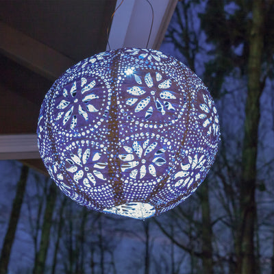 Soji Stella Tyvek Solar Lantern glowing at night