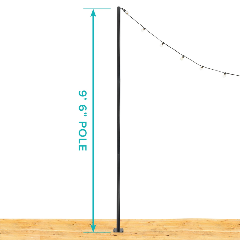 String Light Pole Stand with Mounting Plate - Hang string lights or privacy screening