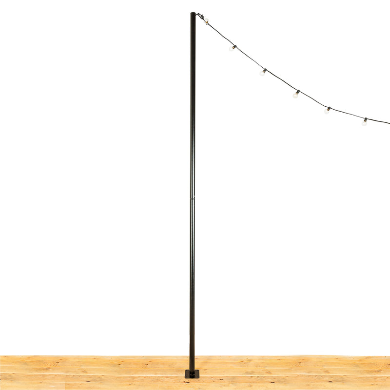 String Light Pole Stand with Mounting Plate - Hang string lights or privacy screening