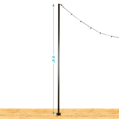 String Light Pole Stand with Mounting Plate - Hang string lights or privacy screening