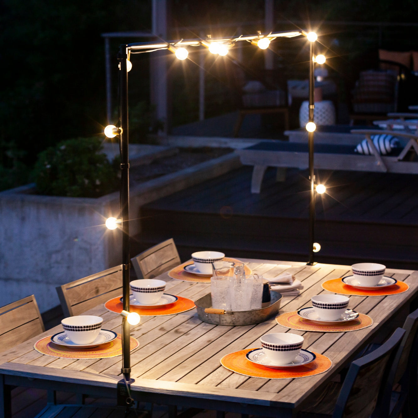 String Life Table Rack Indoor-Outdoor Table Frame for String Lights and Décor – Allsop Home ...