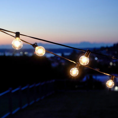 25' LED G40 Bistro String Lights - 25 Bulbs - Black