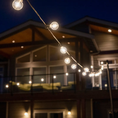 String Light Shades (5 shades) + 25' LED G40 Bistro String Lights - 25 Bulbs