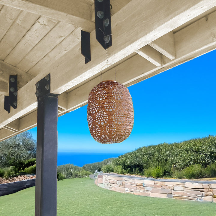 Stella Luxe Barrel Dewdrop Copper LED Lantern (Battery Powered
