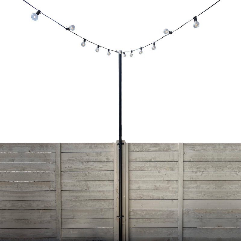 String Light Pole Stand With Brackets - Hang String Lights above Fence or Rail