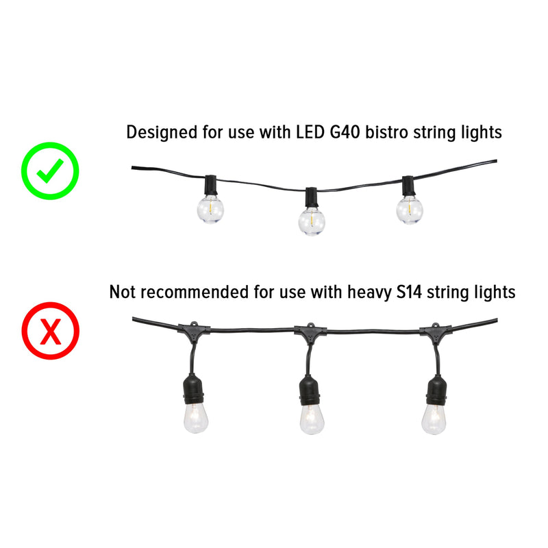 String Light Pole Stand with Tank Base - Freestanding / Portable String Light Solution