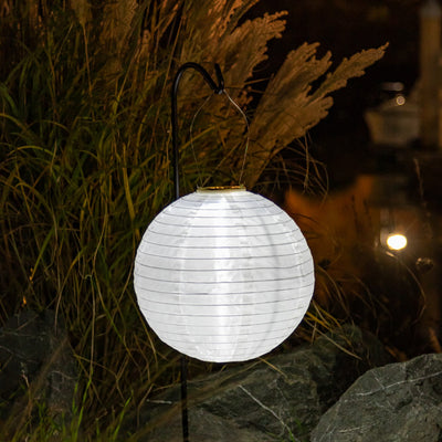 Soji Original 12" Round Solar Lantern - White