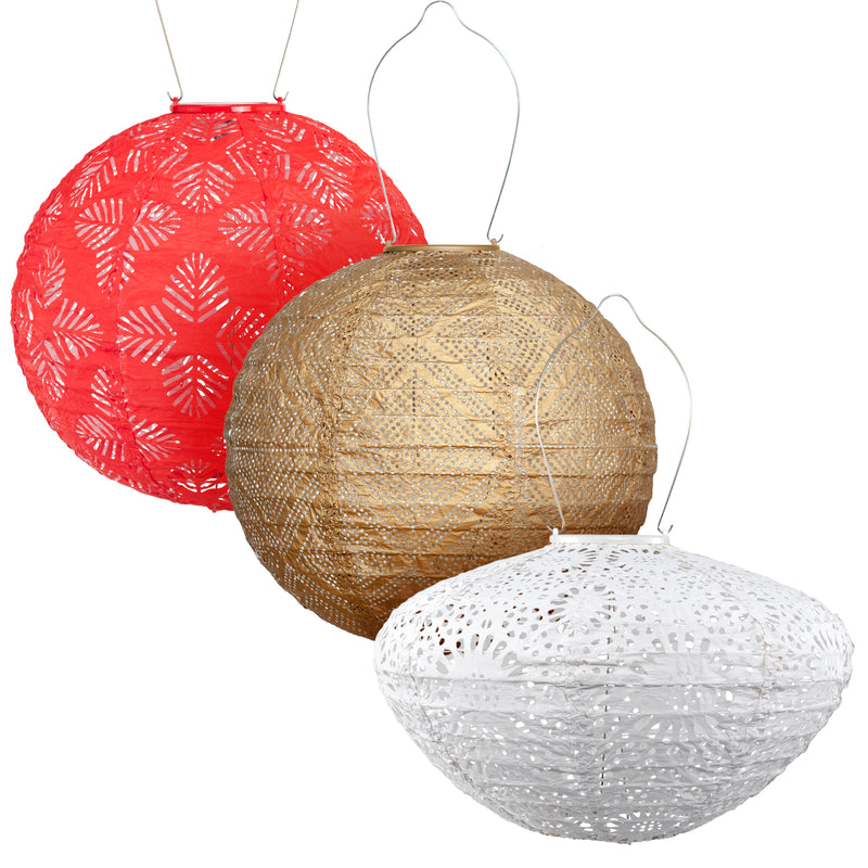 Candy Cane Lane - Soji Stella Multi-Shape Solar Lantern 3-pack (Save $18)