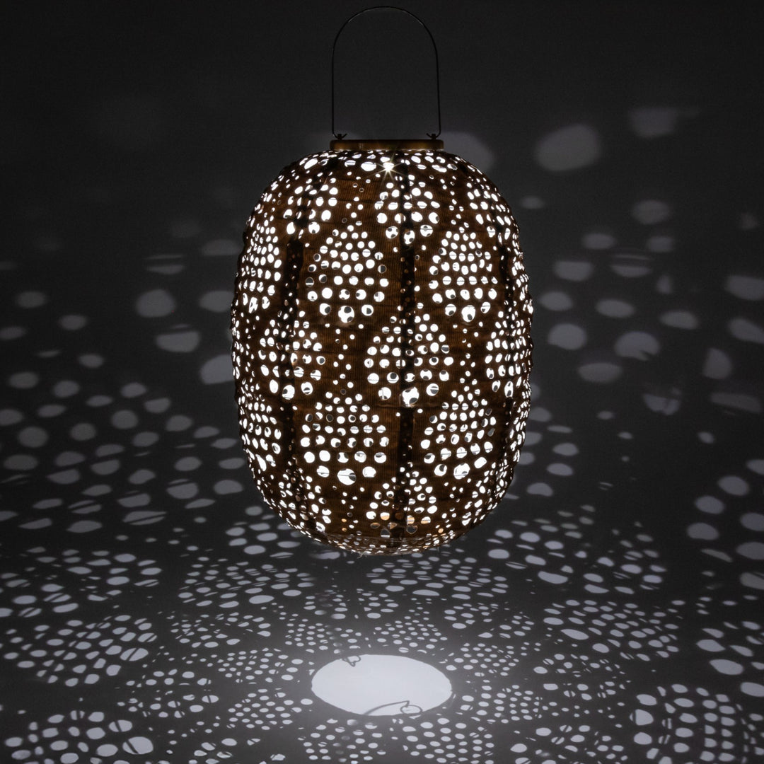 Stella Luxe Barrel Dewdrop Copper LED Lantern (Battery