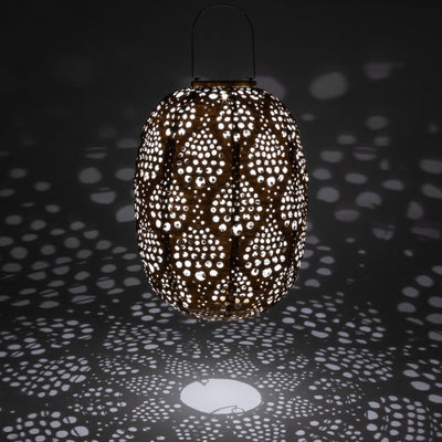 Stella Luxe Barrel Dewdrop Copper LED Lantern (Battery Powered)