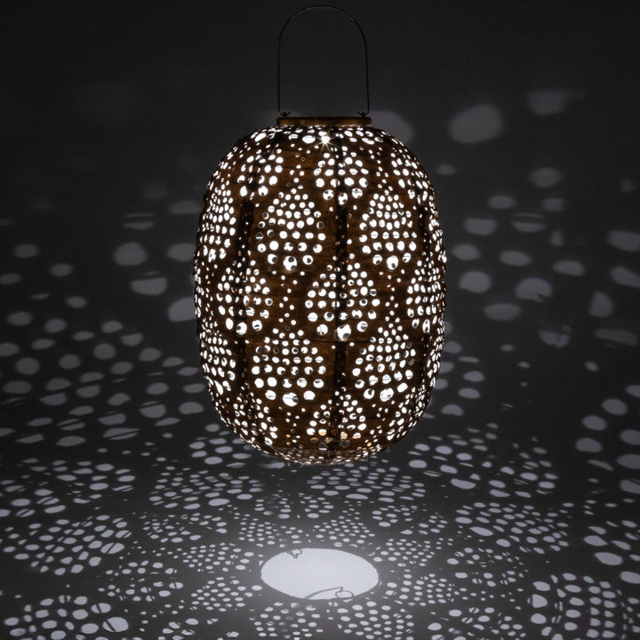 Stella Luxe Barrel Dewdrop Copper LED Lantern (Battery