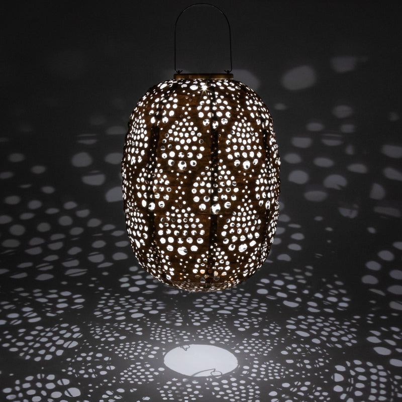 Stella Luxe Barrel Dewdrop Copper LED Lantern (Battery Powered)