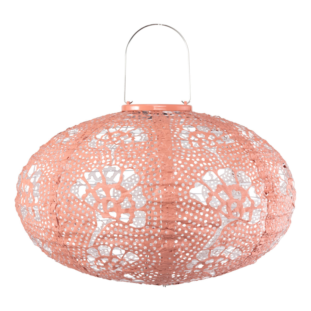 Stella Luxe Oval Yarrow Clay LED Lantern (Battery Powered