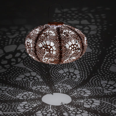 Stella Luxe Oval Yarrow Clay LED Lantern (Battery Powered)