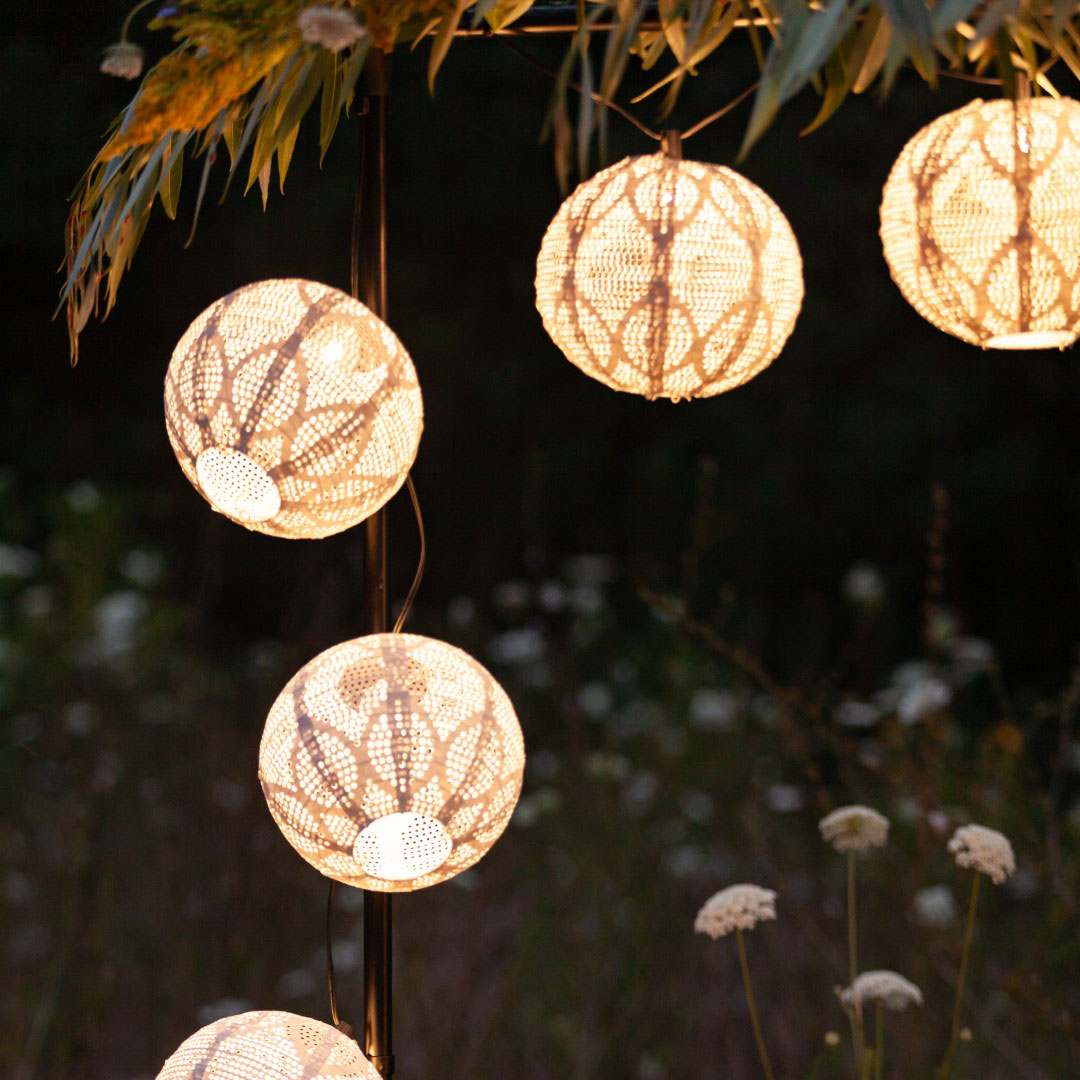 String Light Shades (5 shades) + 25' LED G40 Bistro String