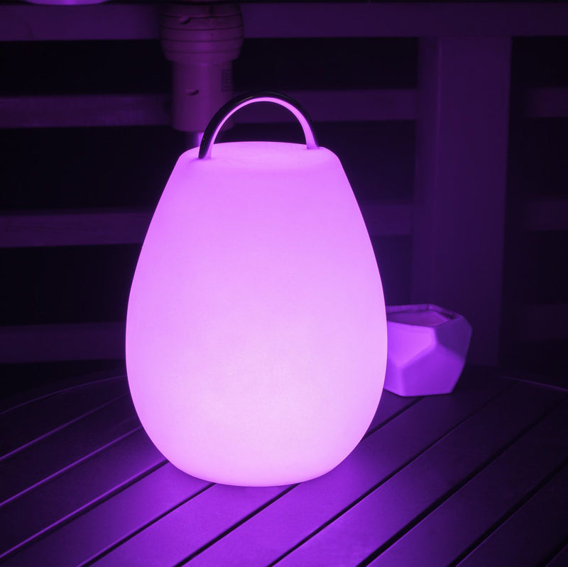 Nomad lantern glowing purple on deck