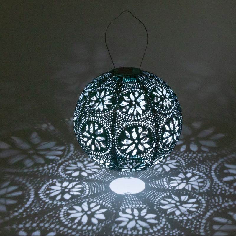 Soji Stella Boho Tyvek Solar Lantern showing light pattern