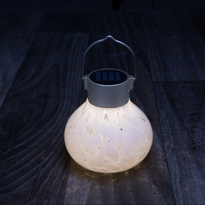 Tea Lantern Handlown Solar Glass 